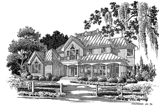Exterior - Front Elevation 3 for Country House Plan #930-56 - 4 bed, 2.5 bath
