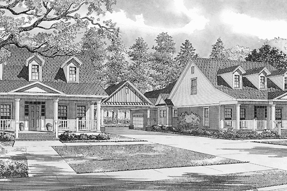 Exterior - Front Elevation 3 for Country House Plan #17-2821 - 8 bed, 6 bath