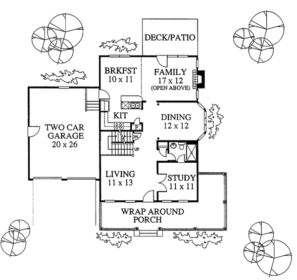 House Plan Design - Country Floor Plan - Main Floor Plan #1053-3