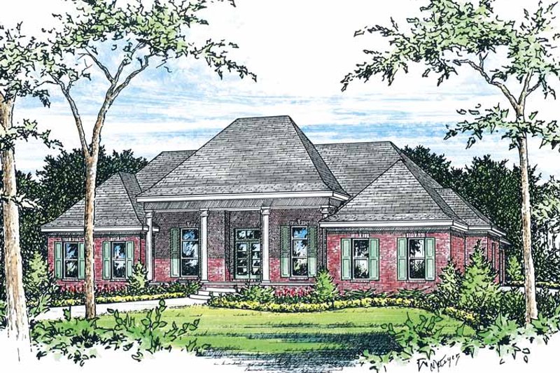 Architectural House Design - Exterior - Front Elevation 3 for Classical House Plan #15-380 - 4 bed, 3.5 bath