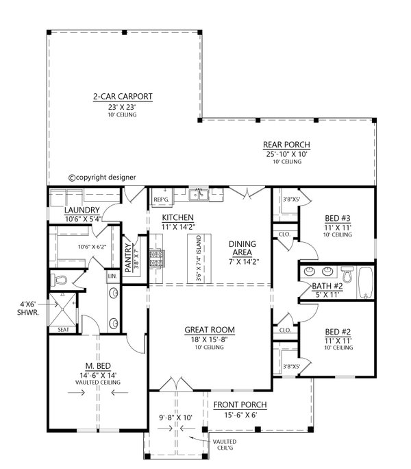 Farmhouse Floor Plan - Main Floor Plan #1074-118
