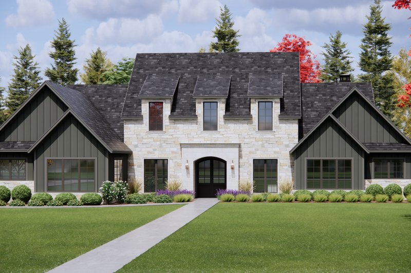 House Plan Design - Exterior - Front Elevation 3 for European House Plan #1096-11 - 4 bed, 4.5 bath