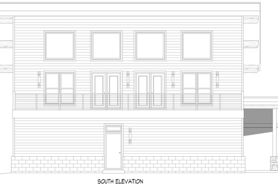 Exterior - Front Elevation 3 for Contemporary House Plan #932-1022 - 3 bed, 2.5 bath