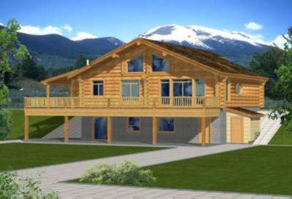 Log Style House Plan - 2 Beds 3 Baths 2875 Sq/Ft Plan #117-405
