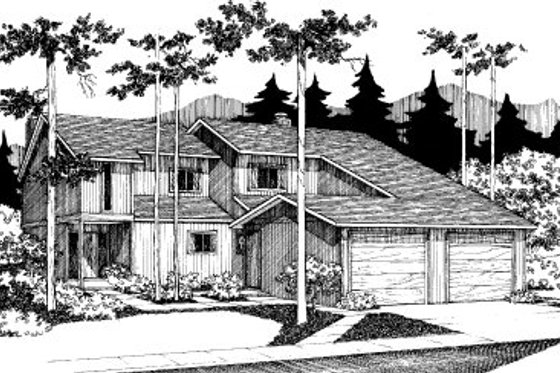 Exterior - Front Elevation for Modern House Plan #303-418 - 2 bed, 2.5 bath