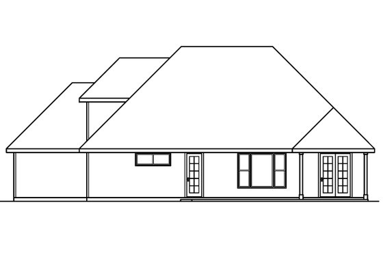 Exterior - Rear Elevation for Farmhouse House Plan #124-517 - 3 bed, 2.5 bath