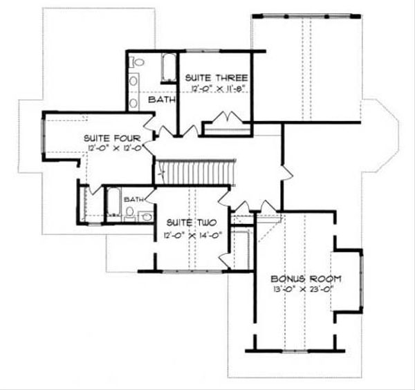 House Plan Design - European Floor Plan - Upper Floor Plan #413-103