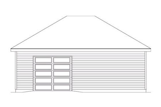 Exterior - Rear Elevation for Traditional House Plan #22-555, 0 bath