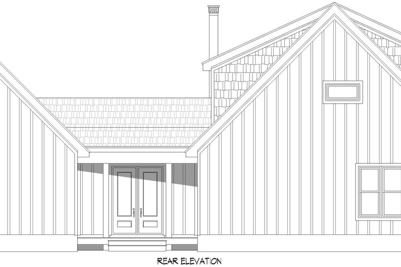 House Design - Exterior - Rear Elevation for Country House Plan #932-1052 - 4 bed, 4.5 bath