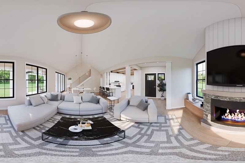 House Blueprint - Interior - Family Room for Farmhouse House Plan #1089-24 - 3 bed, 2.5 bath