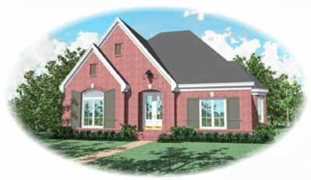 Exterior - Front Elevation 2 for Traditional House Plan #81-383 - 3 bed, 3 bath