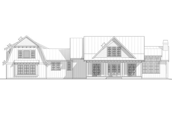 Exterior - Front Elevation 2 for Farmhouse House Plan #1086-2 - 4 bed, 3.5 bath