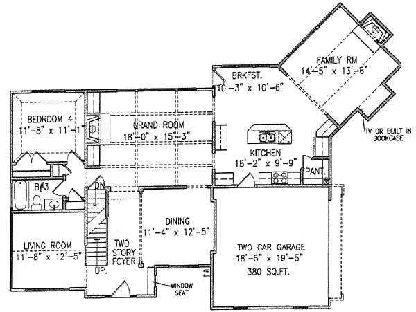Dream House Plan - Traditional Floor Plan - Main Floor Plan #54-155