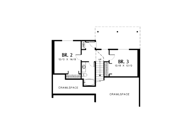 Home Plan - Floor Plan - Upper Floor for Bungalow House Plan #48-272 - 3 bed, 2.5 bath