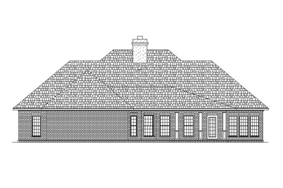 Exterior - Rear Elevation for Southern House Plan #45-364 - 4 bed, 2 bath