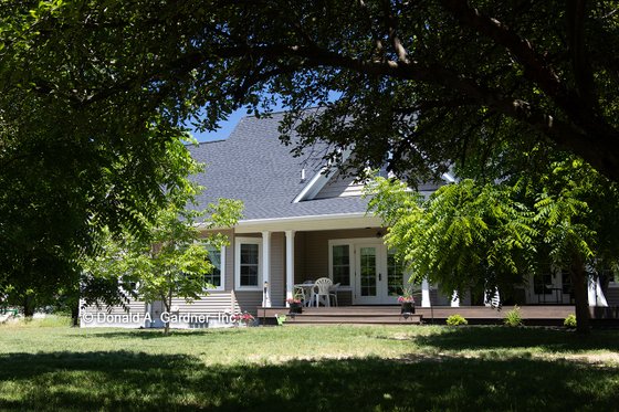 Exterior - Rear Elevation for Ranch House Plan #929-1004 - 4 bed, 3 bath