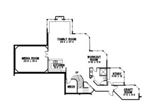 Floor Plan - Lower Floor for Mediterranean House Plan #67-682 - 4 bed, 3 bath