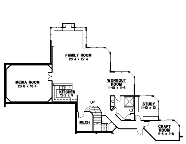 Mediterranean Floor Plan - Lower Floor Plan #67-682