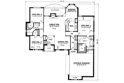 European Style House Plan - 3 Beds 2 Baths 1828 Sq/Ft Plan #42-129 