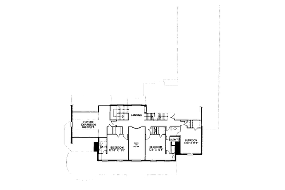 Floor Plan - Upper Floor for Colonial House Plan #141-318 - 4 bed, 3.5 bath