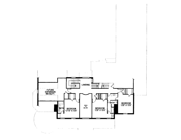 Colonial Floor Plan - Upper Floor Plan #141-318