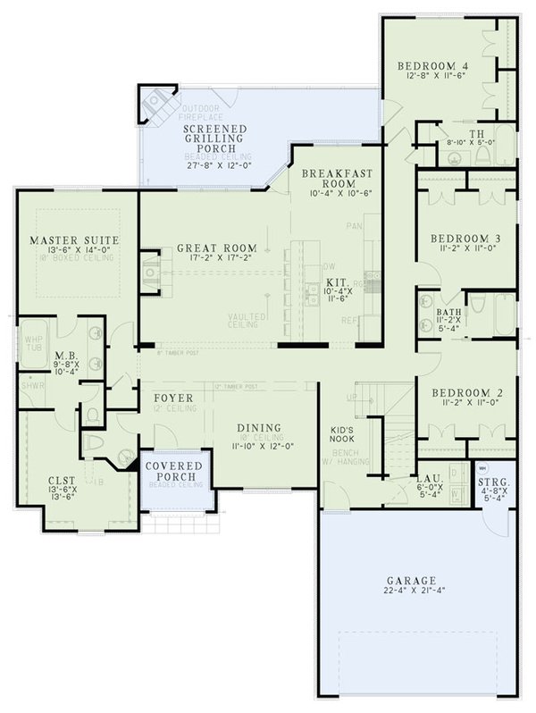 Architectural House Design - European Floor Plan - Main Floor Plan #17-3434