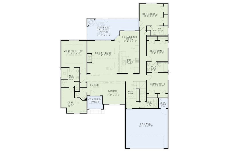 Architectural House Design - Floor Plan - Main Floor for European House Plan #17-3434 - 4 bed, 3.5 bath