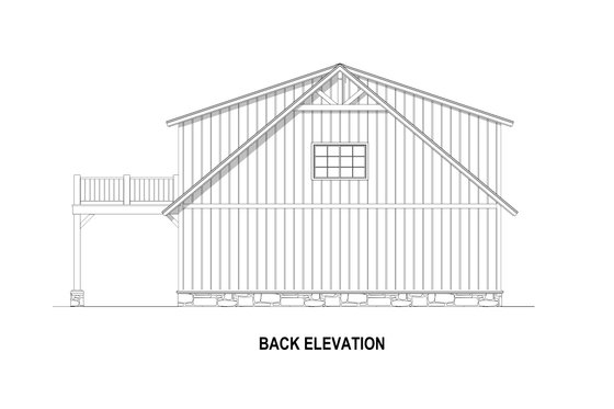 Exterior - Rear Elevation 2 for Country House Plan #1084-17 - 1 bed, 1 bath