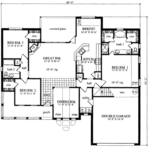Mediterranean Floor Plan - Main Floor Plan #42-296