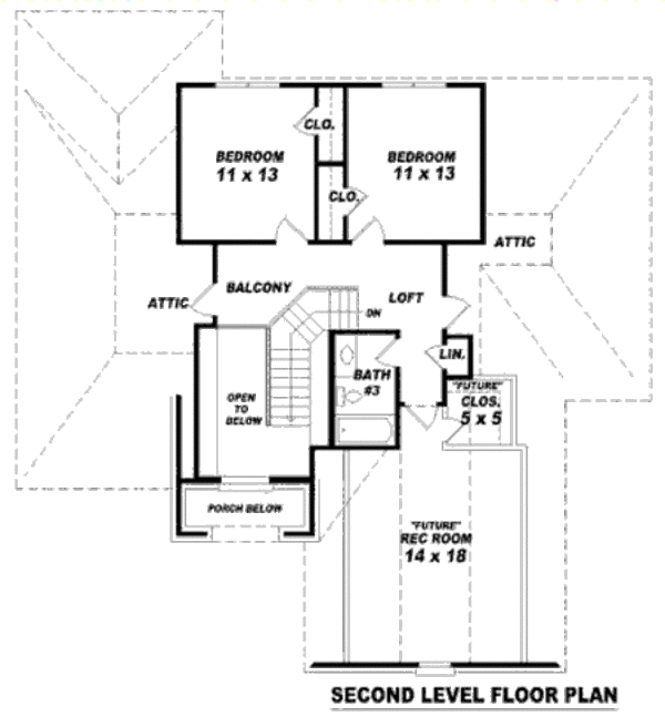 European Floor Plan - Upper Floor Plan #81-13714