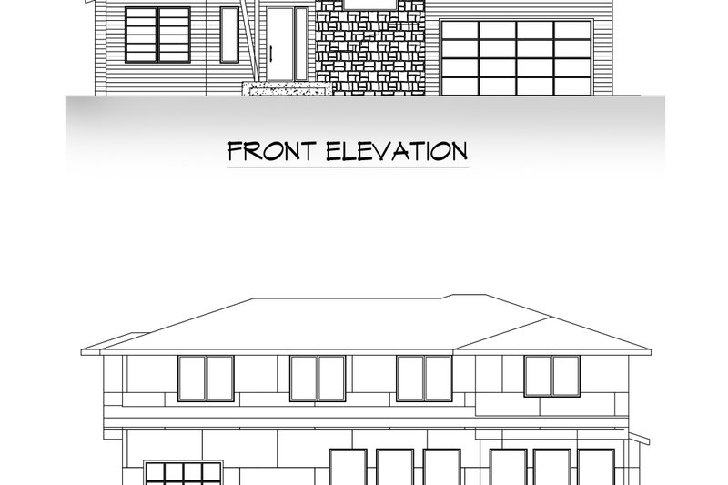 Architectural House Design - Exterior - Other Elevation 2 for Prairie House Plan #1066-258 - 4 bed, 3.5 bath