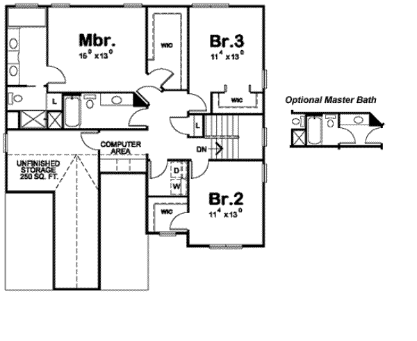 House Plan Design - Craftsman Floor Plan - Upper Floor Plan #20-1776