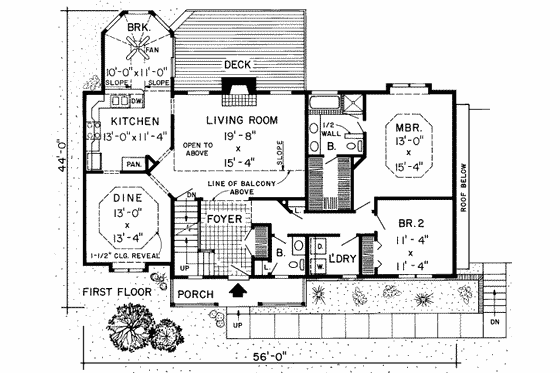 Floor Plan - Main Floor for Ranch House Plan #312-289 - 4 bed, 2.5 bath