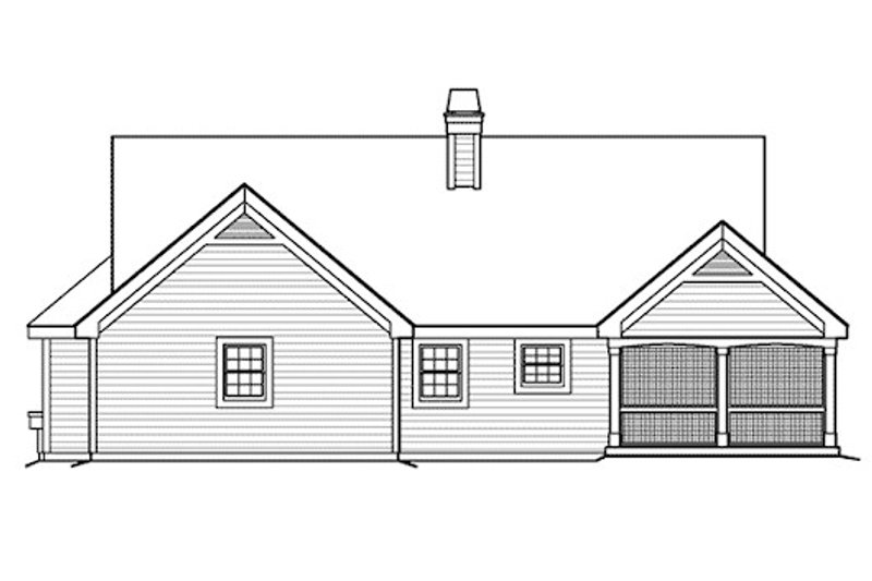 Architectural House Design - Exterior - Rear Elevation for Farmhouse House Plan #57-377 - 2 bed, 2 bath