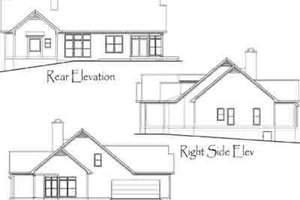 Exterior - Rear Elevation 1 for Traditional House Plan #71-109 - 3 bed, 2 bath