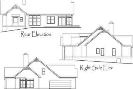 Exterior - Rear Elevation 1 for Traditional House Plan #71-109 - 3 bed, 2 bath