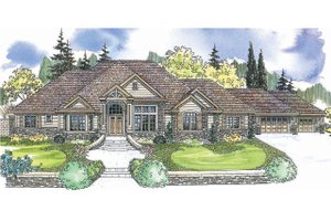 Exterior - Other Elevation 2 for European House Plan #124-600 - 4 bed, 4.5 bath