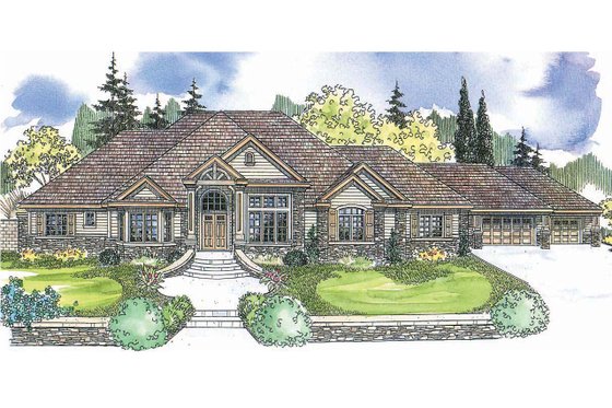 Exterior - Other Elevation 2 for European House Plan #124-600 - 4 bed, 4.5 bath