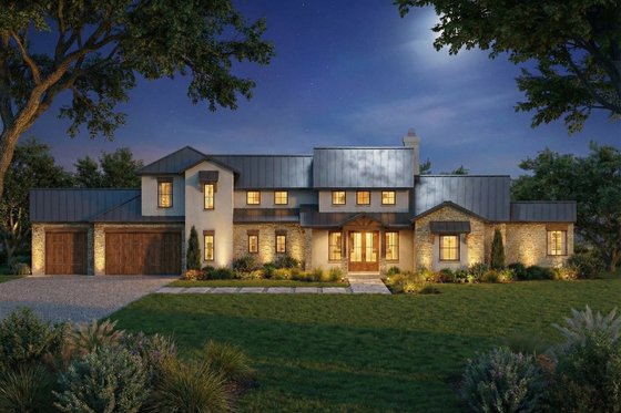 Exterior - Front Elevation 3 for Country House Plan #80-196 - 4 bed, 4 bath