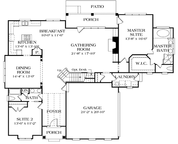 Architectural House Design - Craftsman Floor Plan - Main Floor Plan #453-291