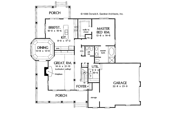 Floor Plan - Main Floor for Bungalow House Plan #929-248 - 3 bed, 2.5 bath