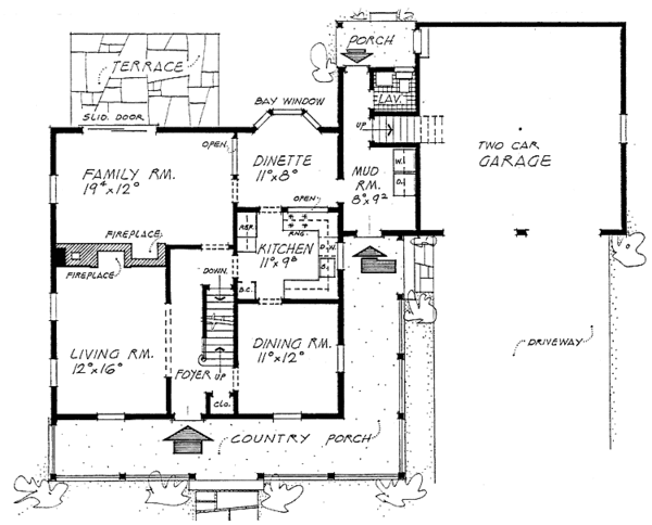 Architectural House Design - Country Floor Plan - Main Floor Plan #315-122