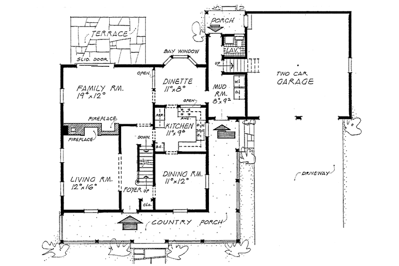 Home Plan - Floor Plan - Main Floor for Country House Plan #315-122 - 3 bed, 2.5 bath