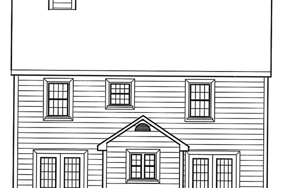 Exterior - Rear Elevation for Country House Plan #3-298 - 4 bed, 2.5 bath