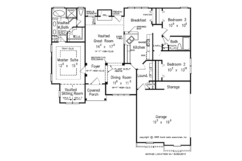House Plan Design - Floor Plan - Main Floor 1 for European House Plan #927-113 - 3 bed, 2 bath