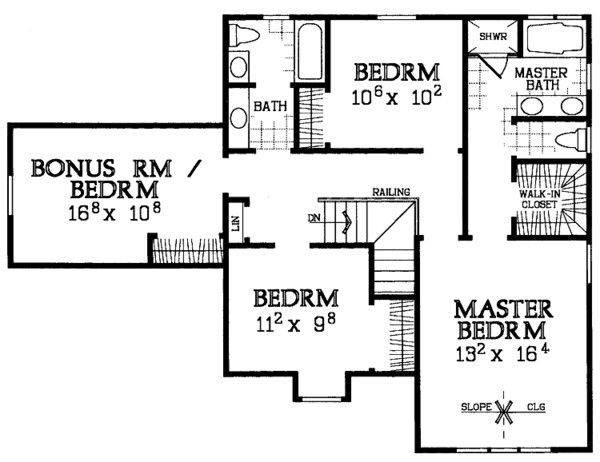 Home Plan - Colonial Floor Plan - Upper Floor Plan #72-1077
