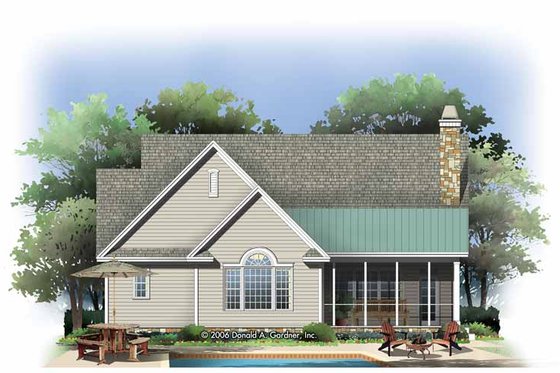 Exterior - Rear Elevation for Craftsman House Plan #929-795 - 3 bed, 2 bath