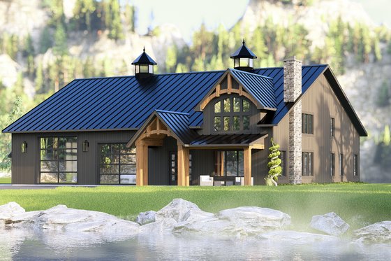 Exterior - Front Elevation 3 for Barndominium House Plan #1064-431 - 4 bed, 2.5 bath