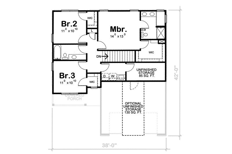 Home Plan - Floor Plan - Upper Floor for Traditional House Plan #20-1779 - 3 bed, 3 bath