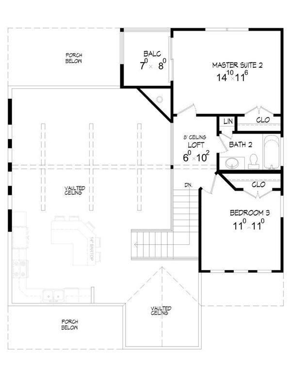 Home Plan - Country Floor Plan - Upper Floor Plan #932-2